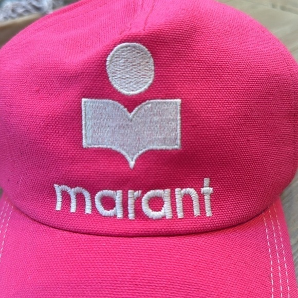ISABEL MARANT Casquette Tyron Sporty Logo Baseball Cap Fuschia Pink NWT - Picture 3 of 6
